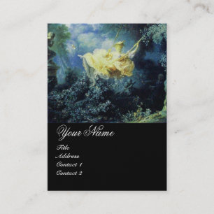 Carte De Visite MONOGRAMME DE PASSAGE, Vert Bleu Jaune Or Noir