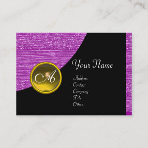 Carte De Visite MONOGRAMME DE PURPLE FASHION BEATS, topaz jaune