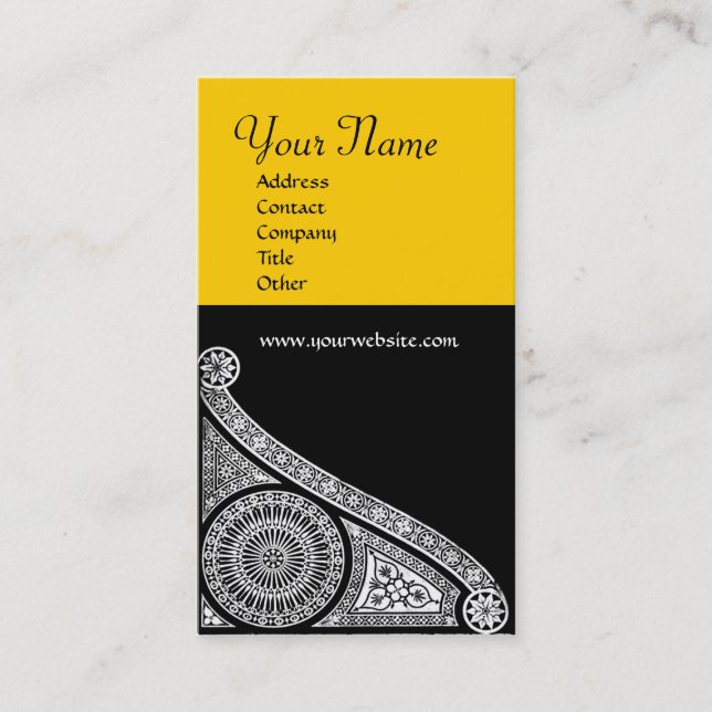 Carte De Visite MONOGRAMME DE RENAISSANCE 3 jaune (Devant)