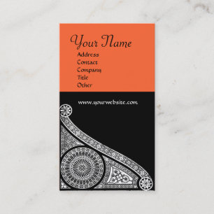 Carte De Visite MONOGRAMME DE RENAISSANCE 3 orange jaune