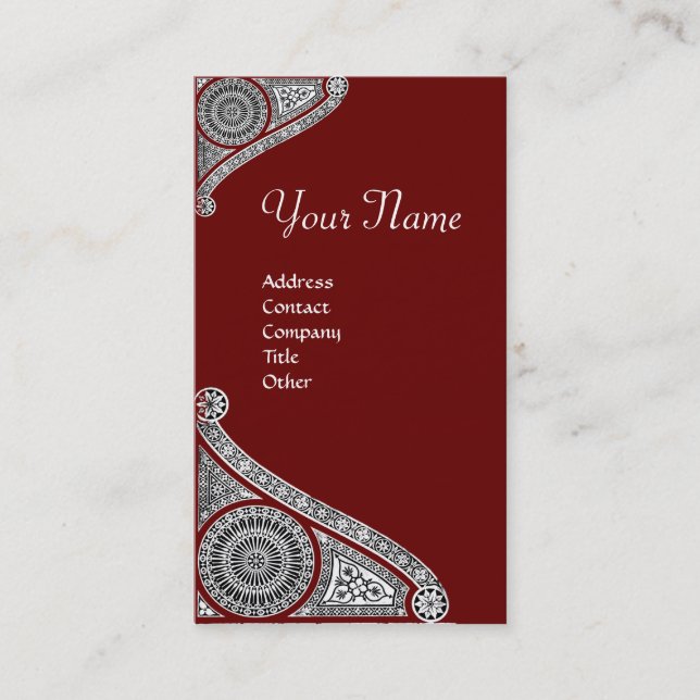 Carte De Visite MONOGRAMME DE RENAISSANCE 4 brun rouge (Devant)