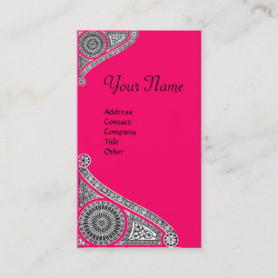 Carte De Visite MONOGRAMME DE RENAISSANCE 4 rose