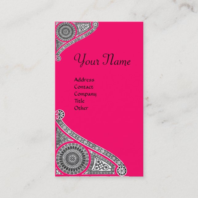 Carte De Visite MONOGRAMME DE RENAISSANCE 4 rose (Devant)