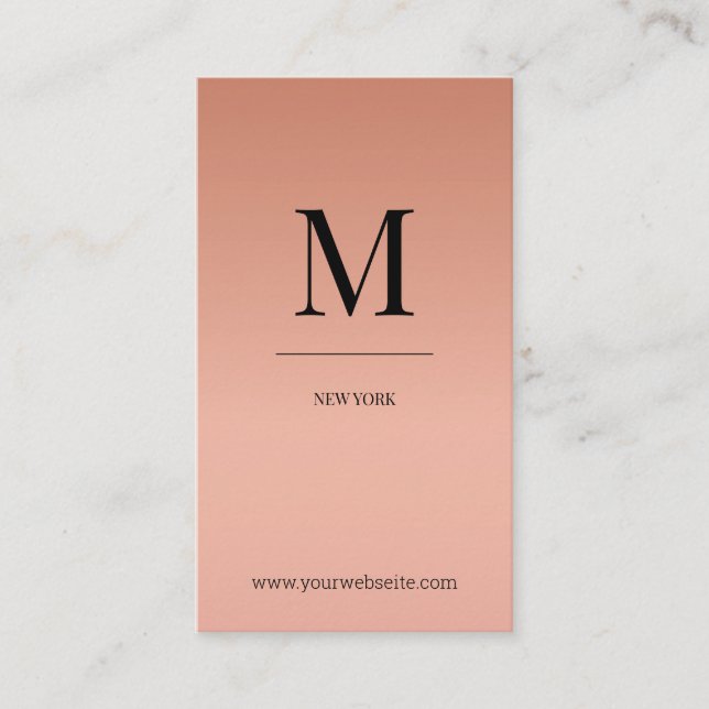 Carte De Visite monogramme de rose d'or (Devant)
