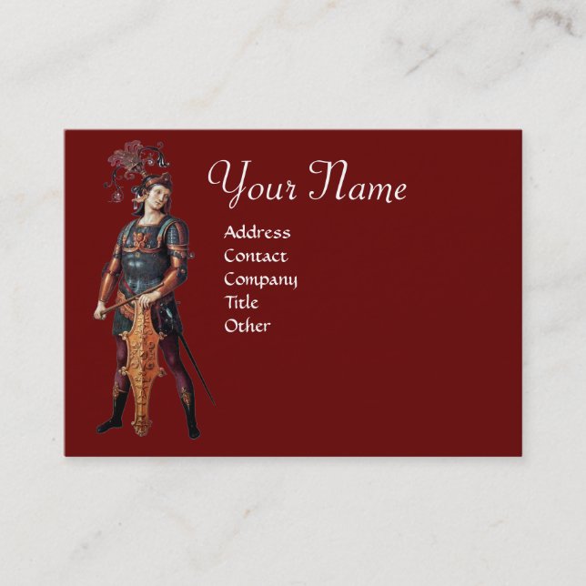 Carte De Visite Monogramme de SAINT GEORGE, Rouge Noir (Devant)