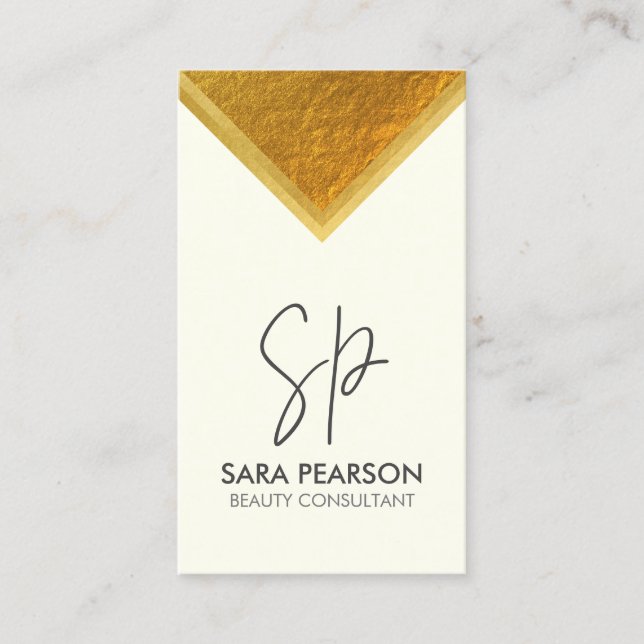 Carte De Visite Monogramme de Salon de Maquillage de Conseiller en (Devant)