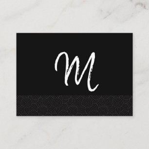Carte De Visite Monogramme de script avec garniture en spirale