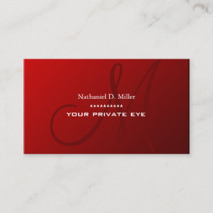 Carte De Visite Monogramme de Velvet rouge