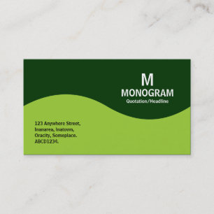 Carte De Visite Monogramme demi-vague - Martian Green avec 003300