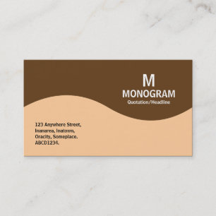 Carte De Visite Monogramme demi-vague - Sable avec 633D18 Brown