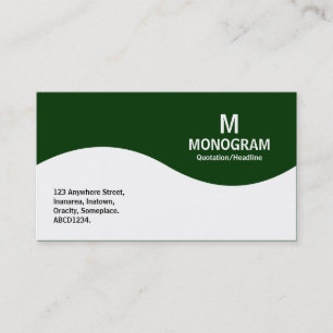 Carte De Visite Monogramme demi-vague - Vert foncé 003300