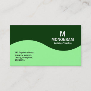 Carte De Visite Monogramme demi-vague - Vert menthe avec vert 0033
