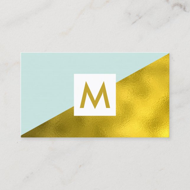 Carte De Visite Monogramme d'huile d'or Faux moderne (Devant)