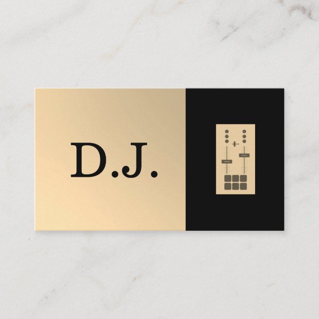 Carte De Visite Monogramme DJ Deux Tons De Faux D'Or Moderne (Devant)