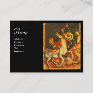 Carte De Visite Monogramme d'or de Saint George's Battle & Dragon