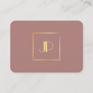 Carte De Visite Monogramme d'or professionnel Modèle élégant mo