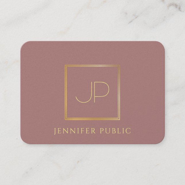 Carte De Visite Monogramme d'or professionnel Modèle moderne luxe (Devant)
