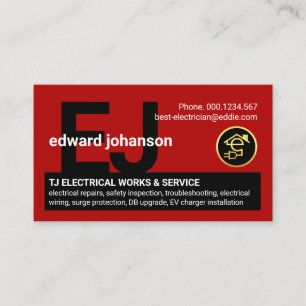 Carte De Visite Monogramme du nom de votre électricien