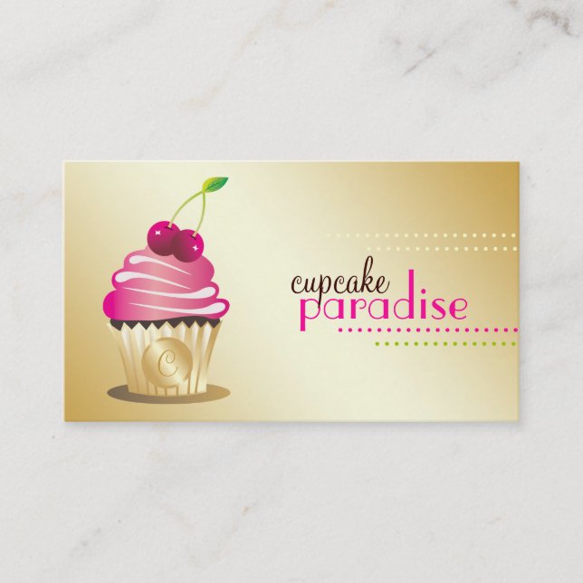 Carte De Visite monogramme du paradis 311-Cupcake (Devant)