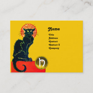 CARTE DE VISITE MONOGRAMME DU PARTI CHAT NOIR