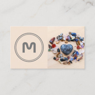 Carte De Visite Monogramme élégant deux tons petits cristaux préci