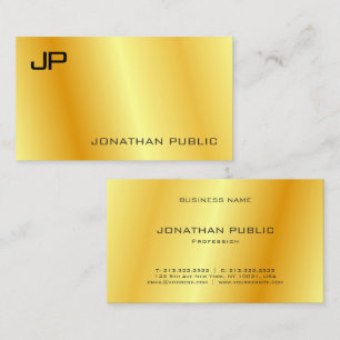 Carte De Visite Monogramme Elegant Faux Gold Corporate Modern Bus