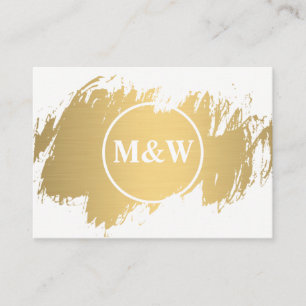 Carte De Visite Monogramme Elegant Faux Gold Grunge