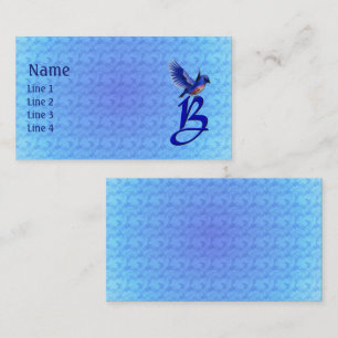 Carte De Visite Monogramme élégant initiale B Bluebird