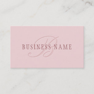 Carte De Visite Monogramme élégant   Or Rose