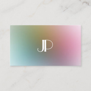 Carte De Visite Monogramme Elégant Personnalisé Luxe Modèle coloré