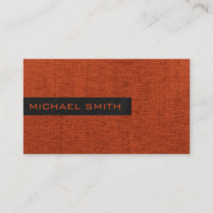 Carte De Visite Monogramme élégant rouge brique