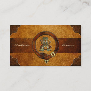 Carte De Visite Monogramme en cuir AB et BA