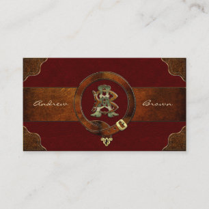 Carte De Visite Monogramme en cuir AB et BA