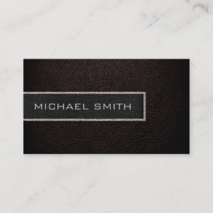 Carte De Visite Monogramme en cuir Brown foncé