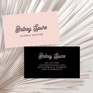 Carte De Visite Monogramme et nom personnalisé moderne Pastel Pink