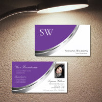 Monogramme et photo Royal violet blanc soie
