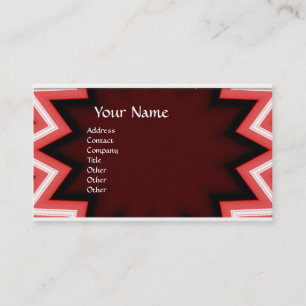 Carte De Visite MONOGRAMME ETHNIQUE Abstrait Red White Pearl Paper