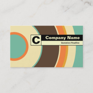 Carte De Visite Monogramme étiqueté Edge - Cercle coloré 02