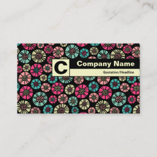 Carte De Visite Monogramme étiqueté Edge - Fleurs abstraites 03102