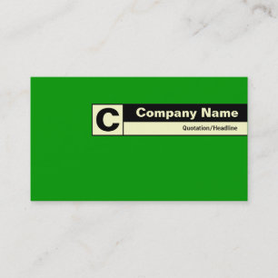 Carte De Visite Monogramme étiqueté sur le bord - Vert 009900