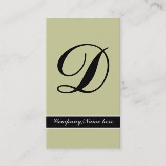 Carte De Visite Monogramme exceptionnel vert olive noir