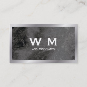 Carte De Visite Monogramme Exécutif avec texture en marbre