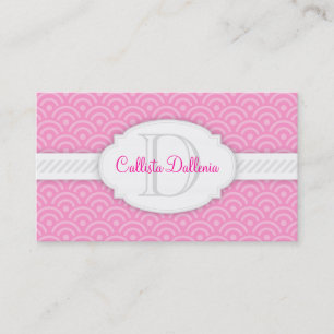 Carte De Visite Monogramme fait sur commande (rose) de Seigaiha