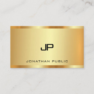 Carte De Visite Monogramme Faux Gold Modern Professional Luxe