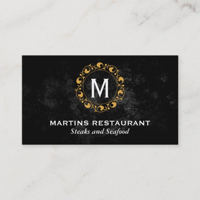 Carte De Visite Monogramme floral | Lux (Devant)