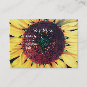 CARTE DE VISITE MONOGRAMME FLORAL RUSTIQUE TOURNESOL