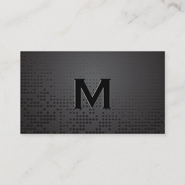 Carte De Visite Monogramme | Fond métallisé foncé (Devant)
