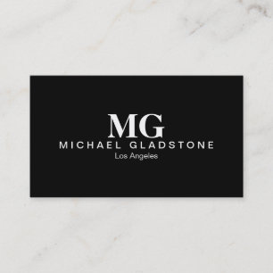 Carte De Visite Monogramme Fond Noir