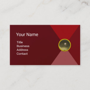 Carte De Visite MONOGRAMME GEMPIONNIER ROUGE Abstrait géométrique