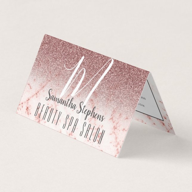 Carte De Visite Monogramme Girls Professional Pinky Glittery (Devant)